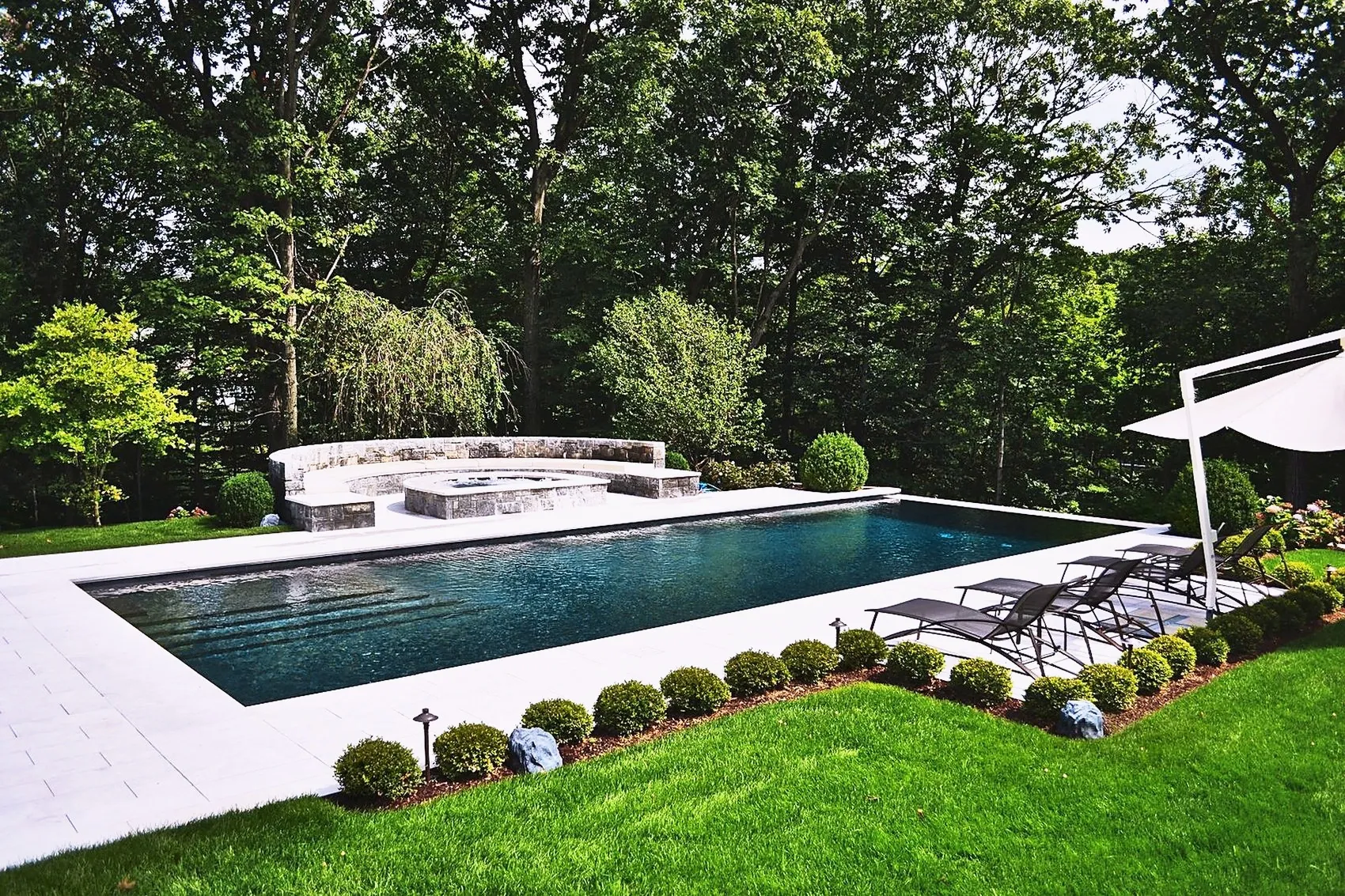 Pool, deck and separate spa