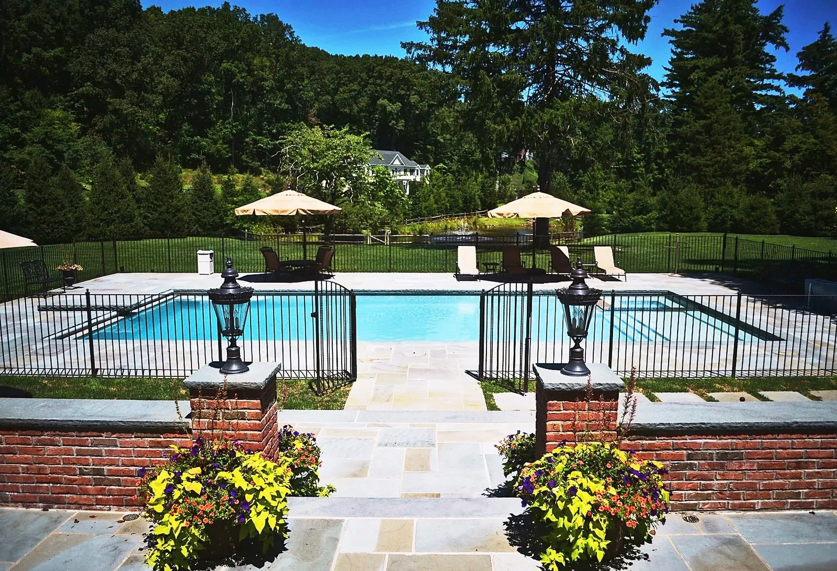 Fenced rectilinear pool